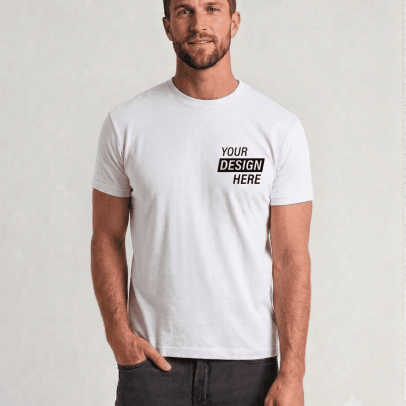 Round Neck T-Shirt - White, XL