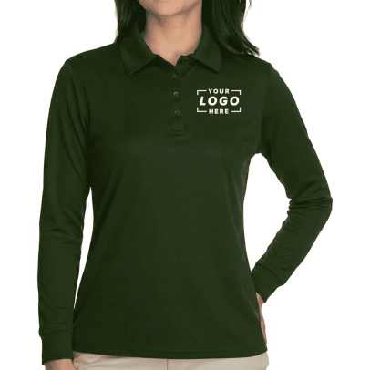 Women's Long Sleeve Polo Shirt - Brown, 2XL