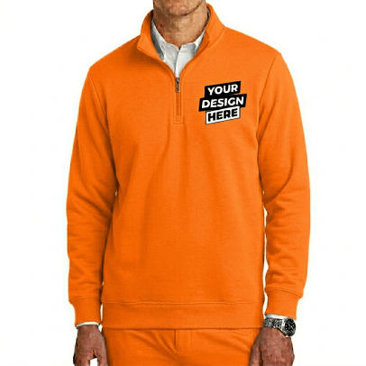 Quarter Zip Sweatshirt - Orange, XL