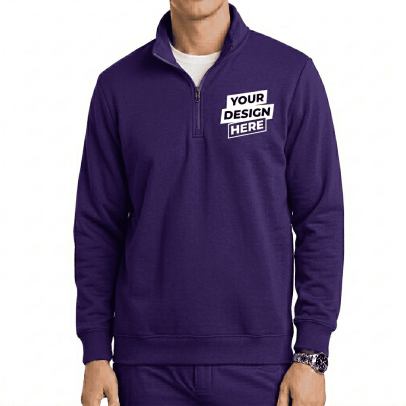 Quarter Zip Sweatshirt - Blue, 2XL